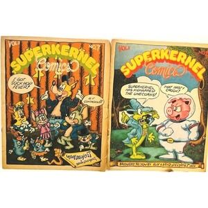 Vintage Superkernel Comics Vol. 2 No. 7 & 11 1978 Xerox Corp USA‎ Intact Frayed
